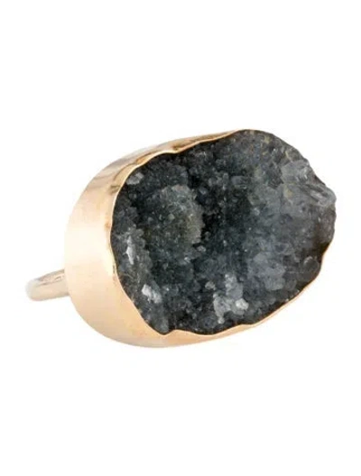 Pre-owned Ring 14k Druzy Cocktail  In Multi