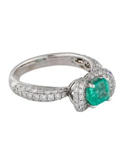 Pre-owned Ring 14k Emerald & 1.13ctw Diamond  In Multi