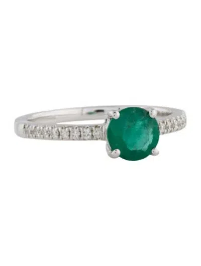 Pre-owned Ring 14k Emerald & Diamond Cocktail  In Multi