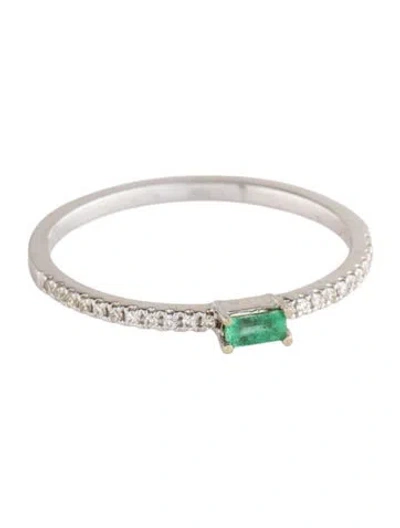 Pre-owned Ring 14k Emerald & Diamond Cocktail  In Multicolor