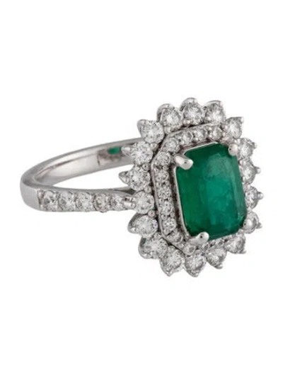 Pre-owned Ring 14k Emerald & Diamond  In Multicolor