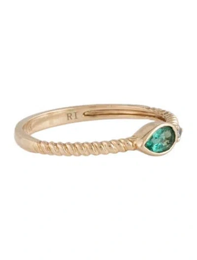 Pre-owned Ring 14k Emerald & Diamond  In Multicolor