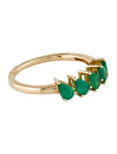 Pre-owned Ring 14k Emerald Band In Multi