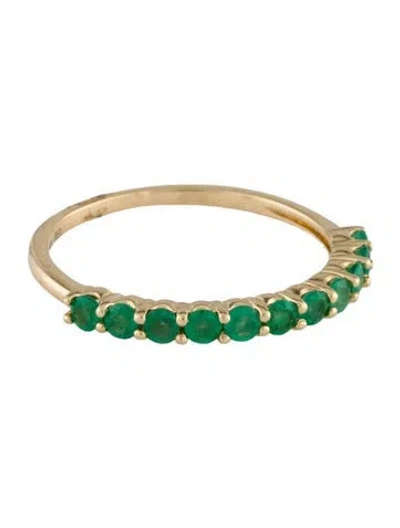 Pre-owned Ring 14k Emerald Band In Multi