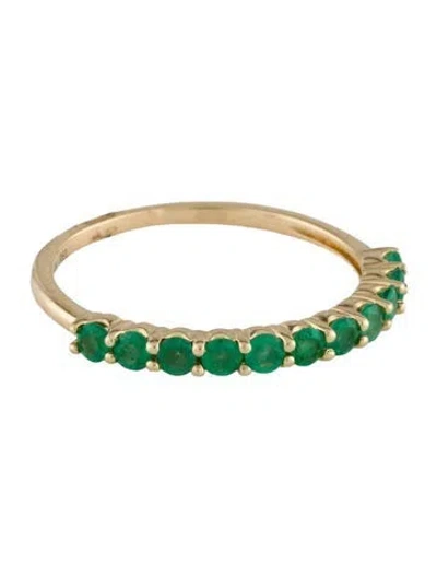 Pre-owned Ring 14k Emerald Band In Multi