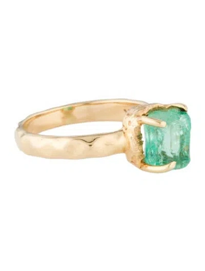 Pre-owned Ring 14k Emerald Cocktail  In Multi
