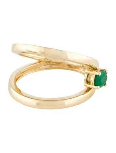 Pre-owned Ring 14k Emerald Cocktail  In Multi