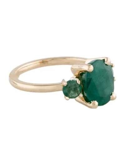 Pre-owned Ring 14k Emerald Cocktail  In Multi