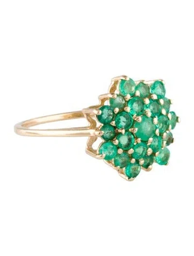 Pre-owned Ring 14k Emerald Cocktail  In Multi