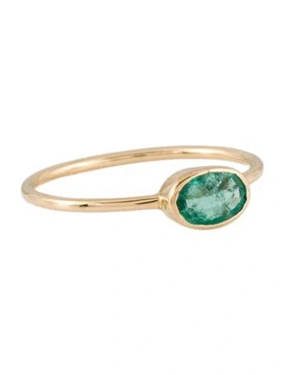 Pre-owned Ring 14k Emerald Cocktail  In Multi