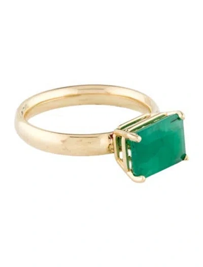 Pre-owned Ring 14k Emerald Cocktail  In Multi