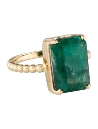 Pre-owned Ring 14k Emerald Cocktail  In Multi