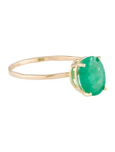 Pre-owned Ring 14k Emerald Cocktail  In Multi