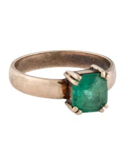 Pre-owned Ring 14k Emerald Cocktail  In Multi