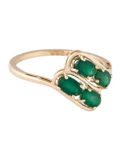 Pre-owned Ring 14k Emerald Cocktail  In Multicolor