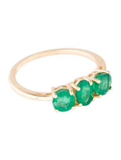 Pre-owned Ring 14k Emerald Cocktail  In Multicolor