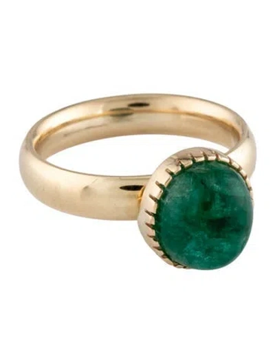 Pre-owned Ring 14k Emerald Cocktail  In Multicolor