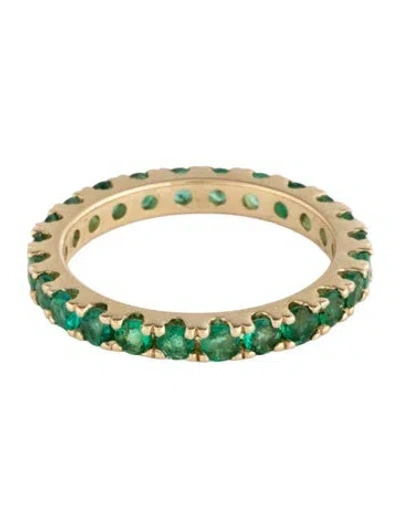 Pre-owned Ring 14k Emerald Eternity Band In Multicolor