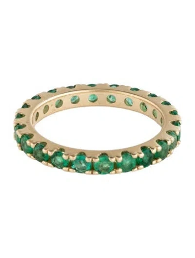 Pre-owned Ring 14k Emerald Eternity Band In Multicolor