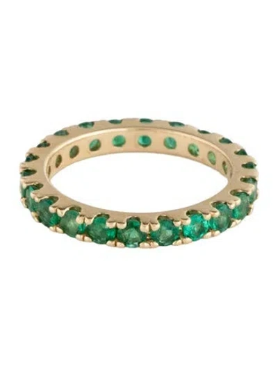 Pre-owned Ring 14k Emerald Eternity Band In Multicolor