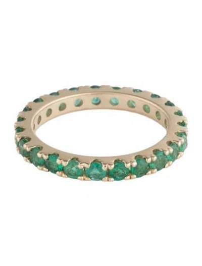 Pre-owned Ring 14k Emerald Eternity Band In Multicolor