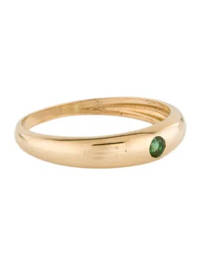 Pre-owned Ring 14k Emerald Stackable Band  In Multi