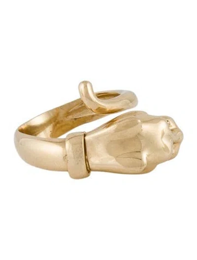 Pre-owned Ring 14k Feline Wrap Cocktail In Multi