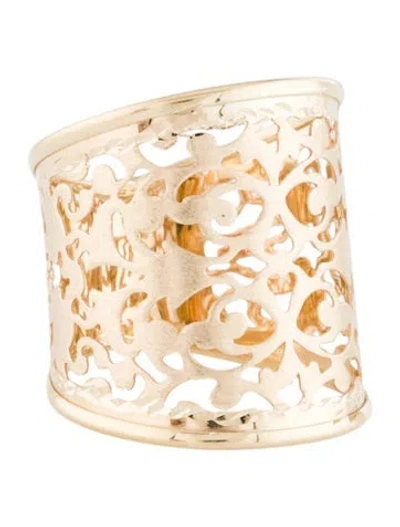 Pre-owned Ring 14k Filigree Cigar Band  In Multi