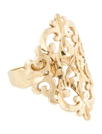Pre-owned Ring 14k Filigree Cocktail  In Multi