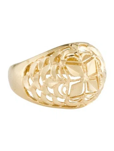 Pre-owned Ring 14k Floral Dome Cocktail  In Multi