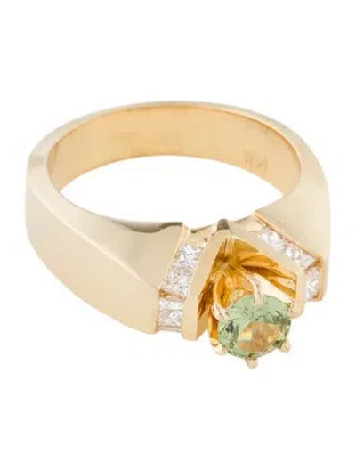 Pre-owned Ring 14k Garnet & Diamond Cocktail  In Multi