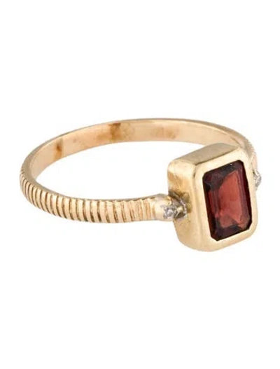 Pre-owned Ring 14k Garnet & Diamond Cocktail  In Multi