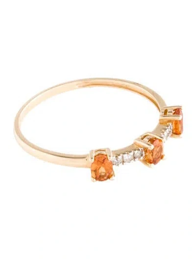 Pre-owned Ring 14k Garnet & Diamond Cocktail  In Multi