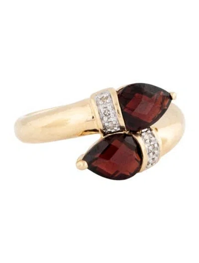 Pre-owned Ring 14k Garnet & Diamond  In Multicolor