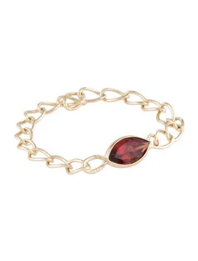 Pre-owned Ring 14k Garnet Chain Link  In Multi