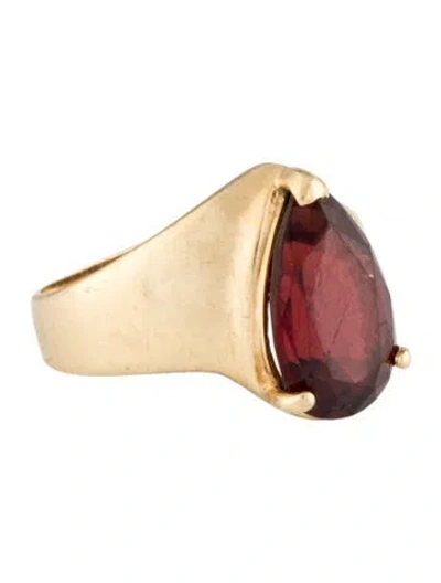 Pre-owned Ring 14k Garnet Cocktail  In Multi