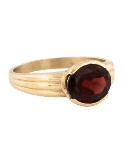Pre-owned Ring 14k Garnet Cocktail  In Red