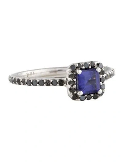 Pre-owned Ring 14k Glass & Diamond Cocktail  In Multi