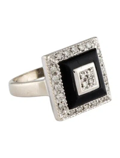 Pre-owned Ring 14k Glass & Diamond Cocktail  In Multi