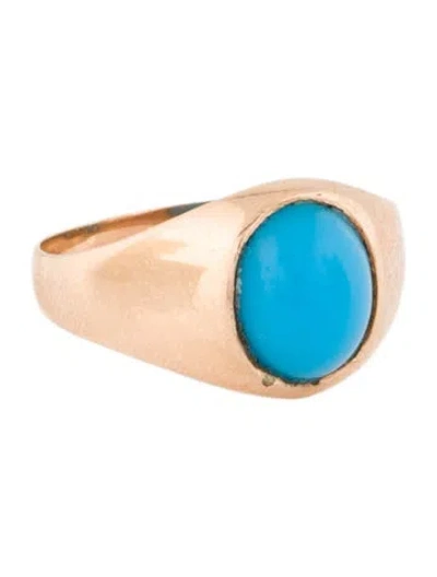 Pre-owned Ring 14k Glass Signet  In Multicolor