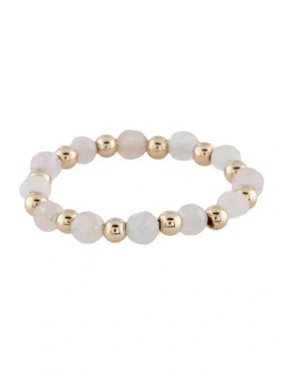 Pre-owned Ring 14k Goshenite & Quartz Bead Band  In Multi