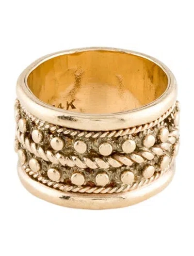 Pre-owned Ring 14k Granulated Rope Style  In Multi