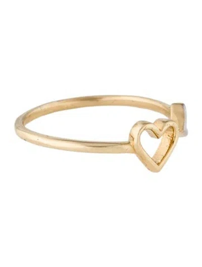 Pre-owned Ring 14k Heart Arrow Open End  In Multi