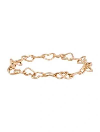 Pre-owned Ring 14k Heart Link Band In Multi