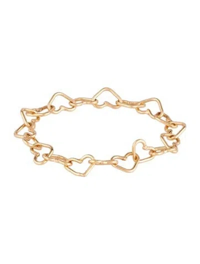 Pre-owned Ring 14k Heart Link Chain  In Multicolor
