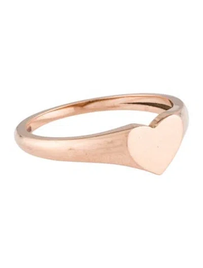 Pre-owned Ring 14k Heart Shaped Signet  In Multi