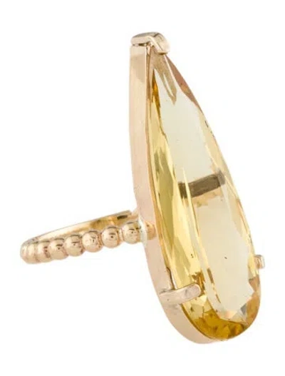 Pre-owned Ring 14k Heliodor Cocktail  In Multi