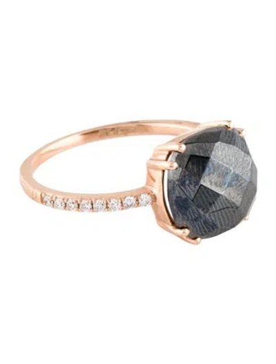 Pre-owned Ring 14k Hematine & Diamond Cocktail  In Multi