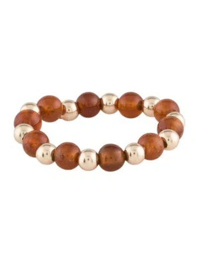 Pre-owned Ring 14k Hessonite Garnet Bead  In Multi