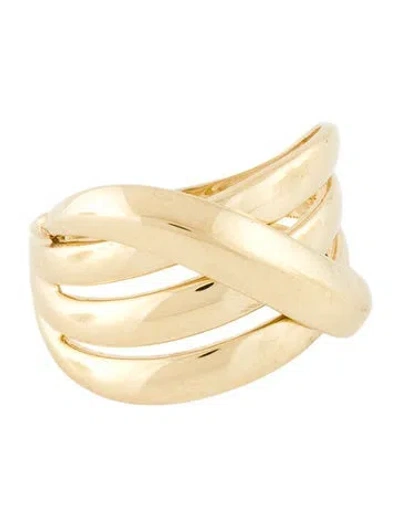 Pre-owned Ring 14k Hollow Crossover Band In Multi